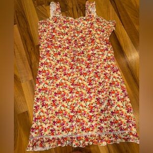 GUESS Sangallo Carmen Eyelet Corset Dress LG smocked ruffle‎ garden cottage
